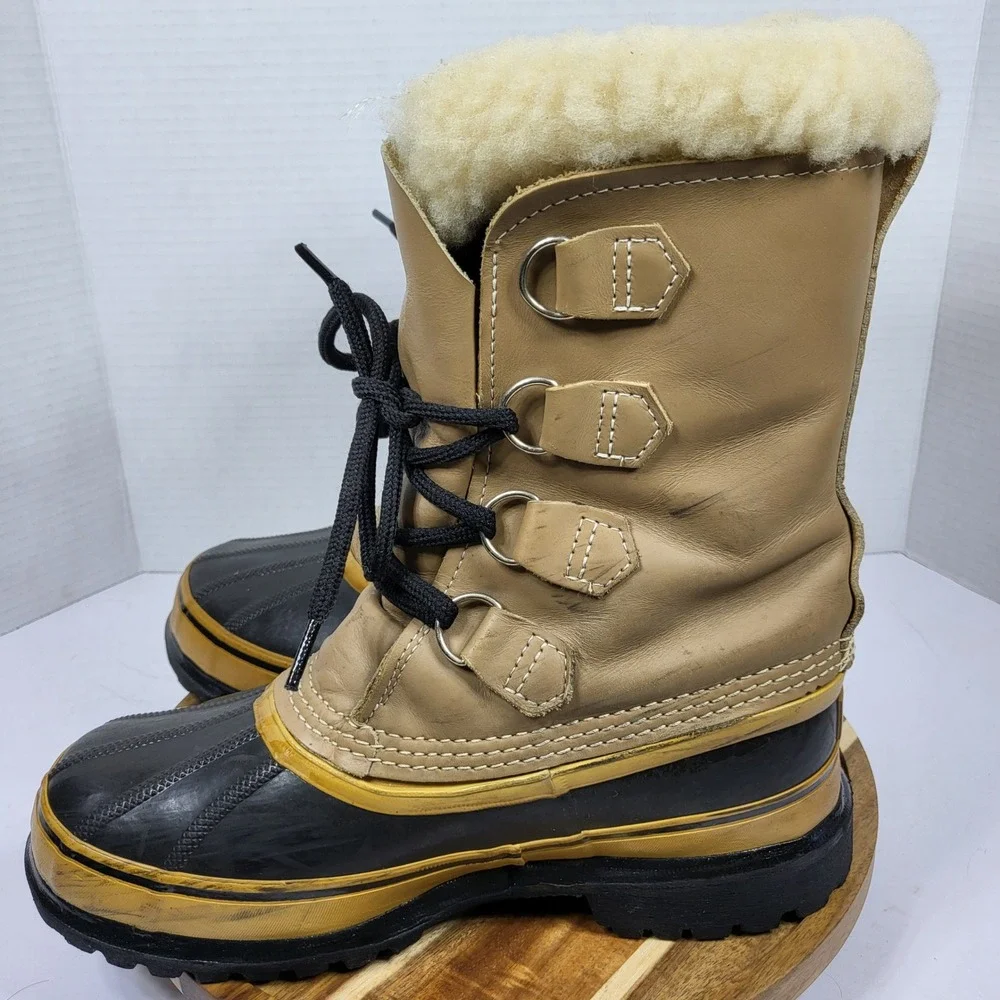 Vintage Sorel Kaufman Women's Caribou Wool Lined Waterproof Duck Boots‎ Size 6
